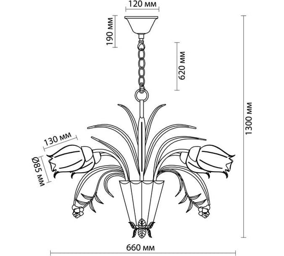 Люстра ODEON LIGHT, стекло E14 6х40W MERIDA 2652/6