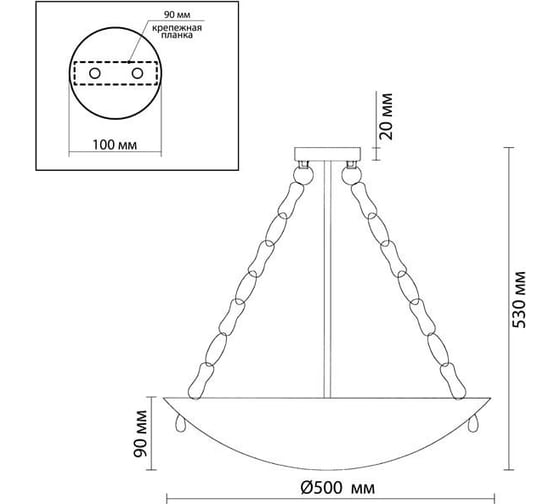 Люстра ODEON LIGHT, стекло E27 5*60W VELUTE 2094/5C