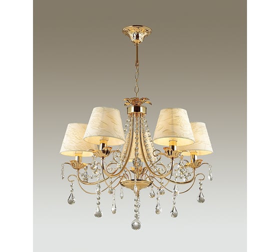 Люстра ODEON LIGHT, текстиль E14 5х40W PLESANSA 3431/5