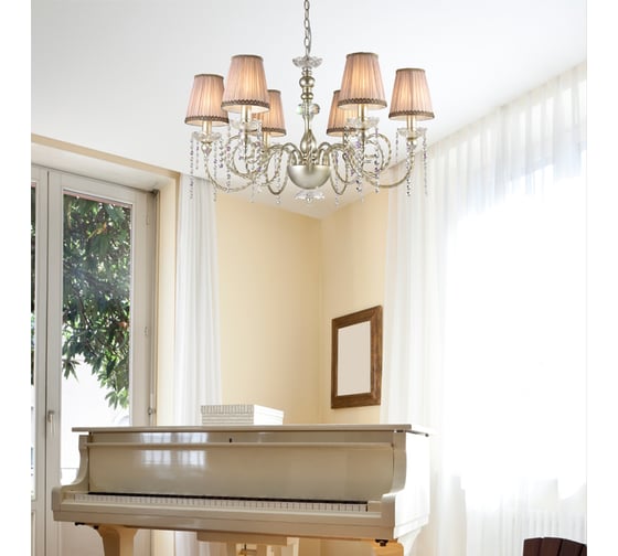 Люстра ODEON LIGHT, текстиль E14 6х40W AURELIA 3390/6