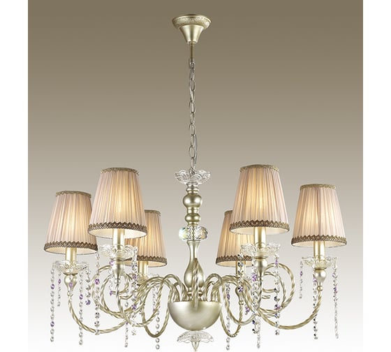 Люстра ODEON LIGHT, текстиль E14 6х40W AURELIA 3390/6