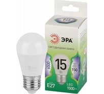 Лампочка светодиодная ЭРА GREEN LINE LED B3515W865E27 GL, E27, 15 Вт, свеча, холодный свет Б0067094