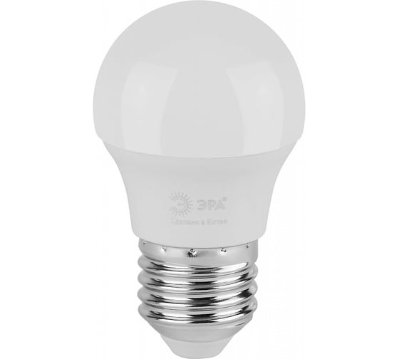 Лампочка светодиодная ЭРА GREEN LINE LED P4510W840E27 GL, E27, 10 Вт, шар, яркий белый свет Б0067040 1