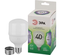 Лампа светодиодная ЭРА GREEN LINE LED POWER T8040W865E27/E40 GL E27/E40 40 Вт колокол холодный свет Б0067048