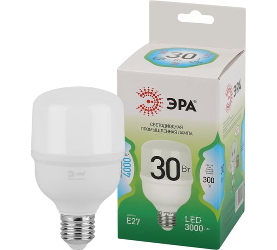 Лампа светодиодная ЭРА GREEN LINE LED POWER T7030W840E27 GL Е27 30 Вт колокол яркий белый свет Б0067068