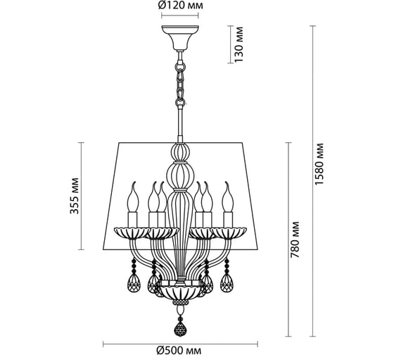 Люстра ODEON LIGHT, ткань E14 6х40W TEONA 4195/6