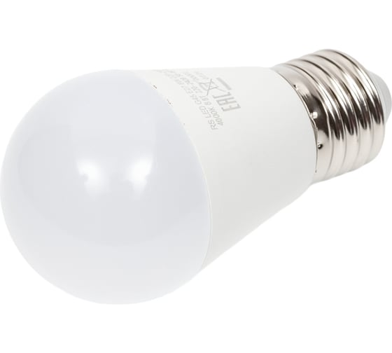Лампа светодиодная Русский Свет RS G45 E27 8W 220-240V 4000К 8Вт 800лм Ra 90 шар 15010445049