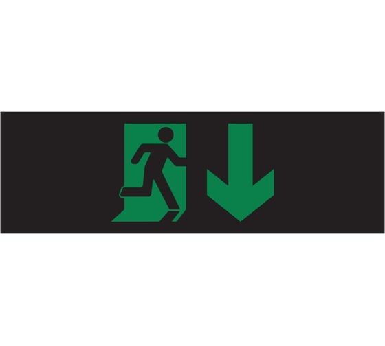 Пиктограмма Dekraft ДСО-IP65-Н "Выход - вниз черный фон" 60576DEK 1