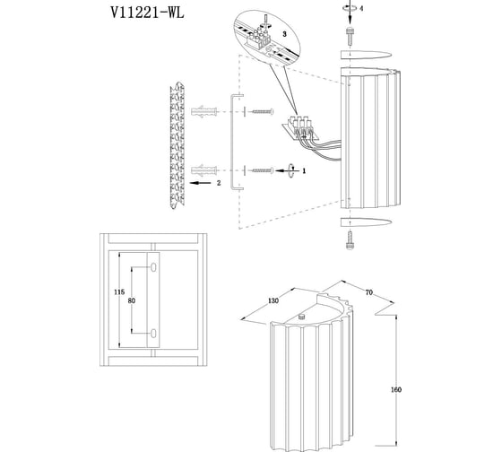 Светильник настенный светодиодный Moderli Bailey, оранжевый V11221-WL