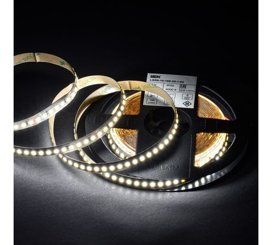 Лента LED IEK 5м 2835-168LED 14Вт/м IP20 10мм 24В 4000К LSR6-10-168-20-1-05