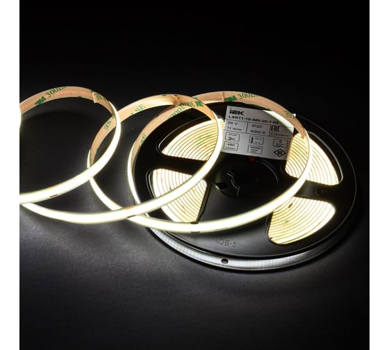 Лента LED IEK 5м COB-480LED 11Вт/м IP20 8мм 24В 4000К LSR11-10-480-20-1-05