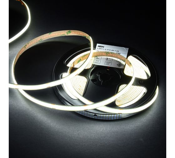 Лента LED IEK 5м COB-312LED 8Вт/м IP20 8мм 24В 6500К LSR11-2-312-20-1-05