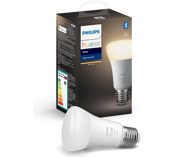Лампа Philips Hue белая 2700K W 9W A60 E27 RUS 929001821618