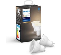 Комплект ламп Philips Hue белые с цоколем GU10, 5.5W, 2P, 2 штуки, EU 929001953506