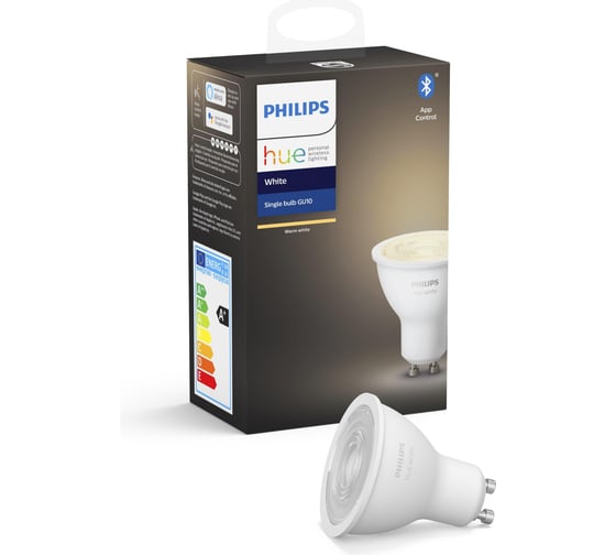 Лампа Philips Hue белая, с цоколем GU10, 5.5W EU 929001953505