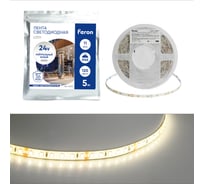 Светодиодная LED лента FERON LS511, 120SMD(2835)/м 11Вт/м 24V 5000x8х1.22мм 4000К IP65, 51635