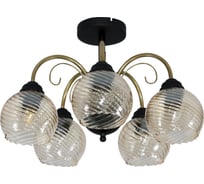 Светильник потолочный ЭЛЕТЕХ Берта 151 черн.муар.зол. (Плафон 8633) НСБ 01-5x60-132 Е27 _ИМ_ 1005405445