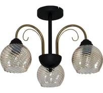 Светильник потолочный ЭЛЕТЕХ Берта 131 черн.муар.зол. (Плафон 8633) НСБ 01-3x60-158 Е27 _ИМ_ 1005405444