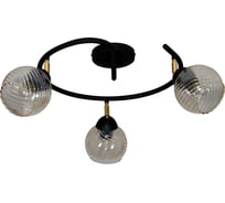 Светильник потолочный ЭЛЕТЕХ Кристаль 131 черн. муар (плафон 8633) НПБ 01-3x60-224 Е27 _ИМ_ 1005405258