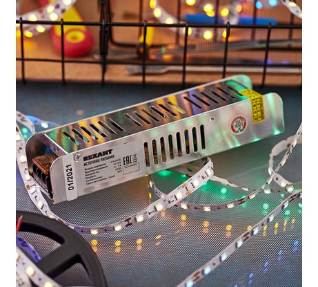 Блок питания REXANT 12 В 100 Вт 9 А Slim открытый, под винт 200-100-4