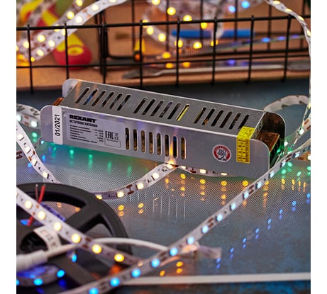 Блок питания REXANT 12 В 120 Вт 10 А Slim открытый, под винт 200-120-4