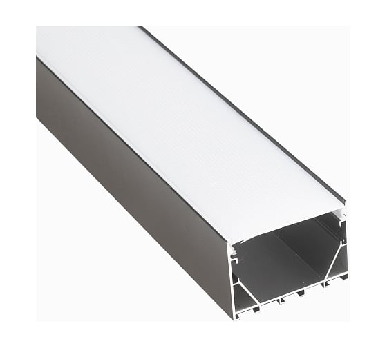 Профиль накладной LEDS POWER СПН5035 алюминий черный с призматическим рассеивателем 2м 008523