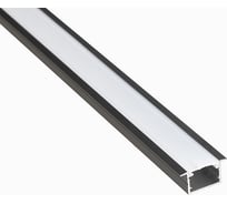 Профиль врезной LEDS POWER СПВ17-2412 алюминий черный с призматическим рассеивателем 2м 008462