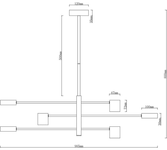 Люстра на штанге ARTE LAMP STANLEY A2476PL-40PB