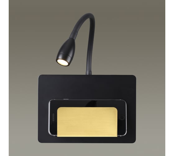 Настенный светильник-полка с подсветкой ODEON LIGHT SONIA USB, металл, LED, 3W 4242/3WL