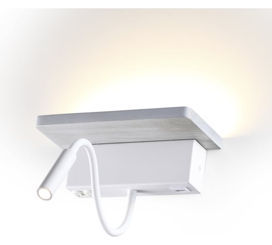 Настенный светильник-полка ODEON LIGHT WOODY с подсветкой/USB металл, LED, 8W 3869/8WL