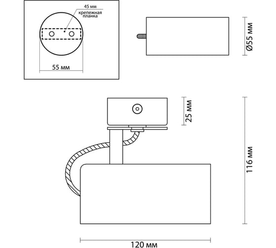 Светильник потолочный ODEON LIGHT, металл GU10 50W KIKO 3873/1C