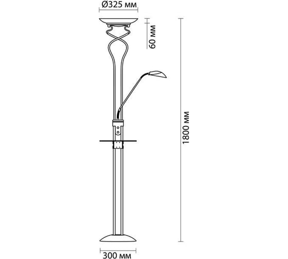 Торшер ODEON LIGHT со столиком, стекло, R7s, 118mm, G9 230W+25W AXTON 2486/F