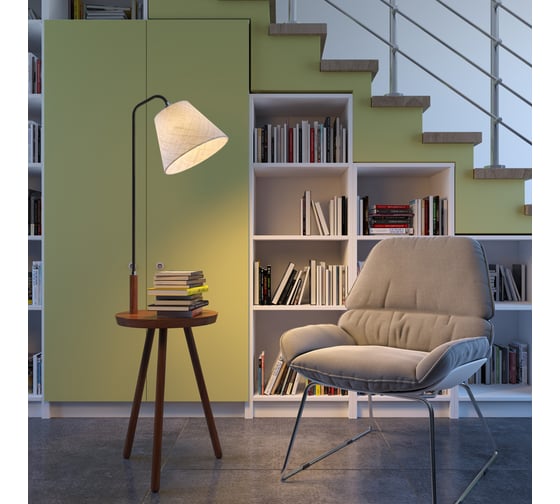 Торшер со столиком ODEON LIGHT, ткань E27 1х60W KALDA 4666/1F