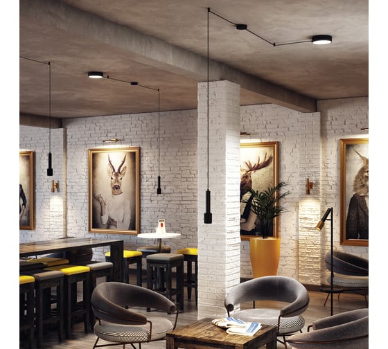 Система потолочного светильника ODEON LIGHT, провод 2/4м, 10 креплений LED 23W 3000K+LED GU10 FORTU 4253/23CL