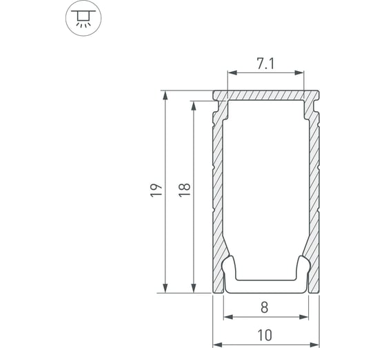 Профиль Arlight LINE-1019-2000 ANOD 2м 053426