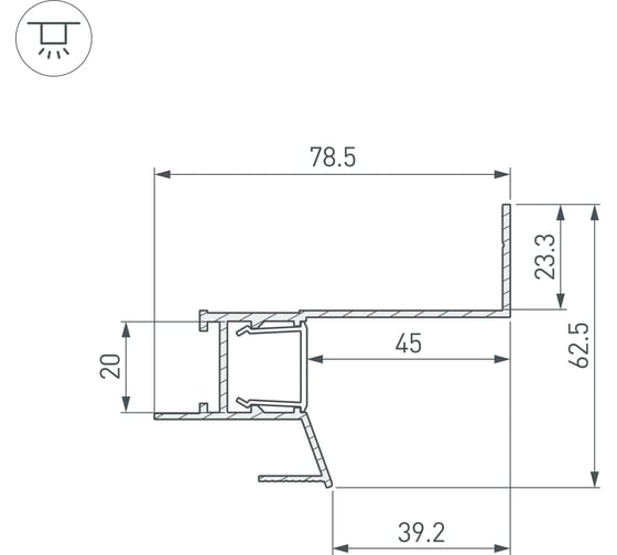 Профиль Arlight СEIL-S18-SHADOW-SIDE-3000 WHITE 3м 050501