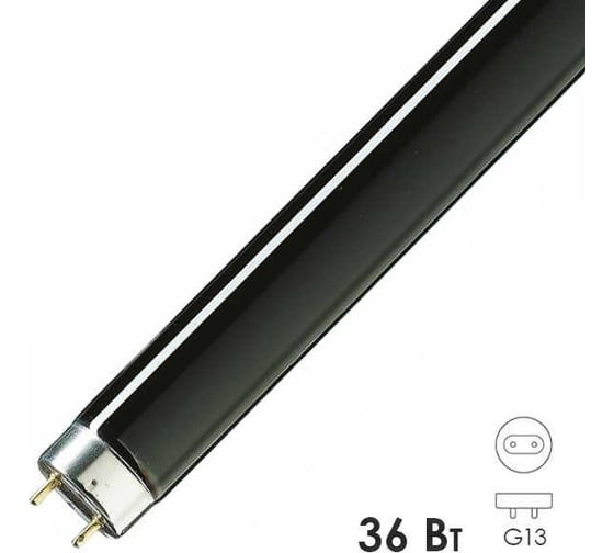Лампа ультрафиолетовая LightBest BLB 36W, T8, G13, черное стекло, 365 нм 700909033
