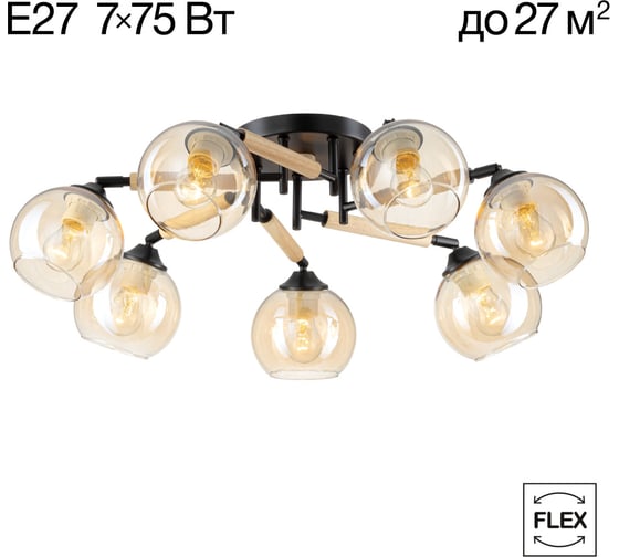 Люстра поворотная Citilux TIKA чёрная CL133171