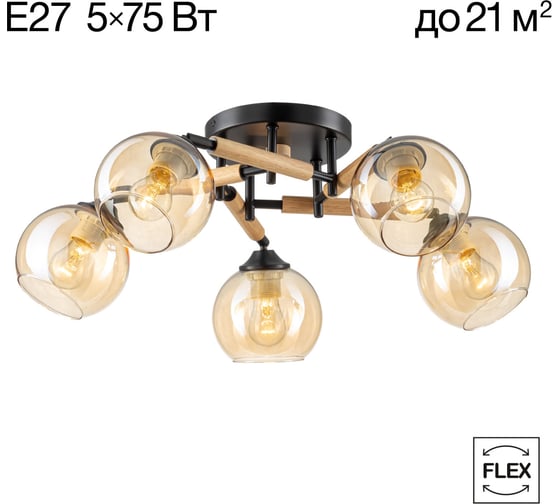 Люстра поворотная Citilux TIKA чёрная CL133151