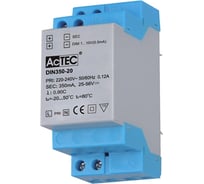Блок питания AcTEC 25-56В, 20Вт, IP20, 0,35A, диммируемый, 1-10V, 82x36x62мм, DIN350-20