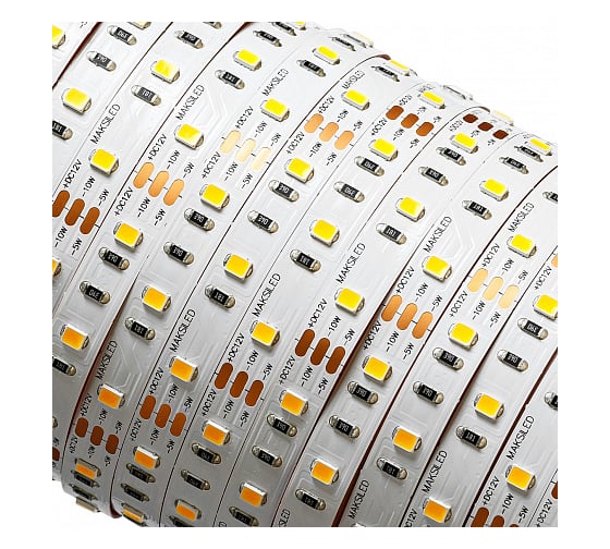 Светодиодная лента MAKSILED 5м, 12В, 5/10/14 Вт/м, 60SMD(2835)/м, IP20, 6500К, 8мм, ML-R60-2835-SA-MULTI-CW-S-6500K