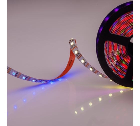 Светодиодная лента MAKSILED SPI WS2815 адресная, 5м, 12В, 8Вт/м, 60SMD(5050)/м, ML-R60-5050-RGB-Digital-S