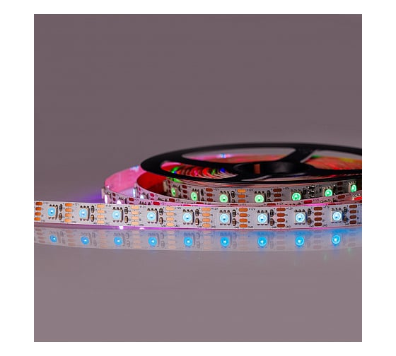 Светодиодная лента MAKSILED SPI WS2815 адресная, 5м, 12В, 8Вт/м, 60SMD(5050)/м, ML-R60-5050-RGB-Digital-S