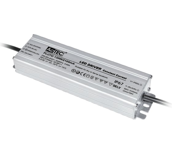 Блок питания AcTEC 40-58В, 130Вт, IP67, 2,1A, 191x70x40мм, PLUTO 130W/2100mA 1