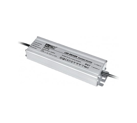 Блок питания AcTEC 40-58В, 150Вт, IP67, 2,4A, 191x70x40мм, PLUTO 150W/2400mA 1