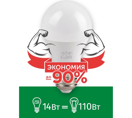 Лампа светодиодная В ПРИдачу 14W E27 A60 6500K 220V 1210615