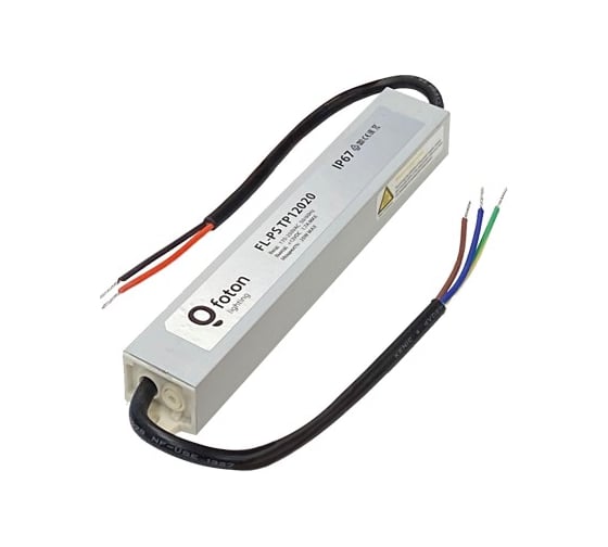 Трансформатор FL-LED FL-PS TP12020 Pout= 20Вт, Uout=12В, Uin=175-240В, IP67, 185x30x20mm, 190г - металлический герметичный 601957