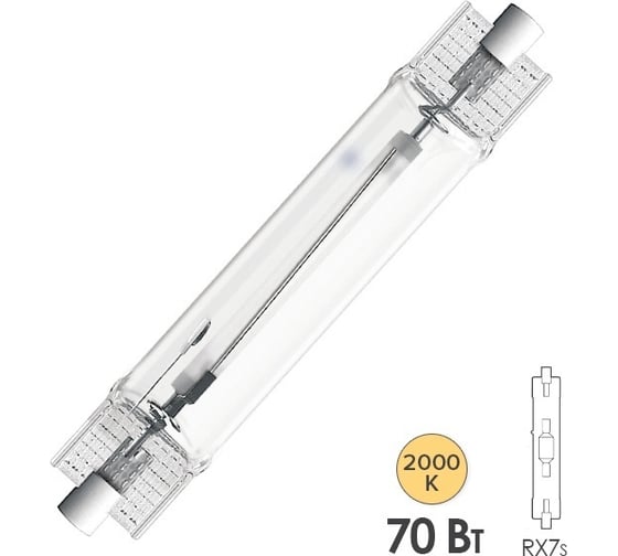Лампа FL-LED N-AV-TS 70 SUPER 4Y RX7S 2000K 6600lm d20x120 прозрачная трубчатая FOTON_LIGHTING 613974