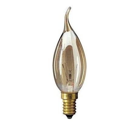 Лампа FL-LED DECOR С35 FLAME GL 25W E14 230V FOTON_LIGHTING - свеча на ветру золотая 606020
