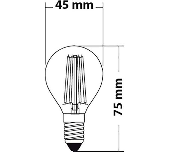 Лампа FL-LED Filament G45 7.5W E27 3000К 220V 750Лм 45x75мм FOTON_LIGHTING шарик прозрачная 609069